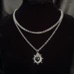 collier cœur noir flamboyant