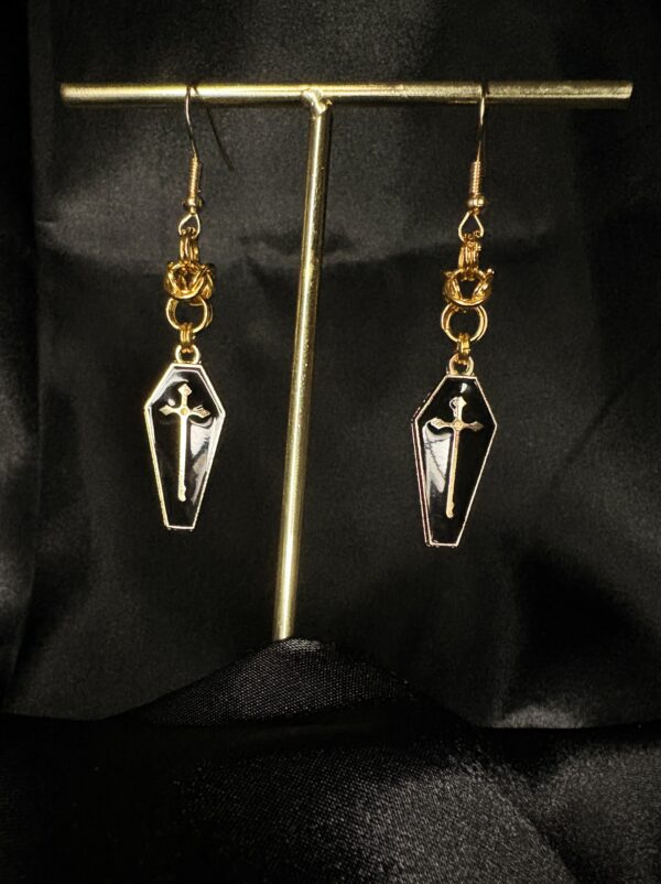 Boucles d’oreilles gothiques “Sanctuaire Doré”