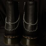 Chaîne de bottes gothique Éclipse d’Argent – double chaîne argentée en acier